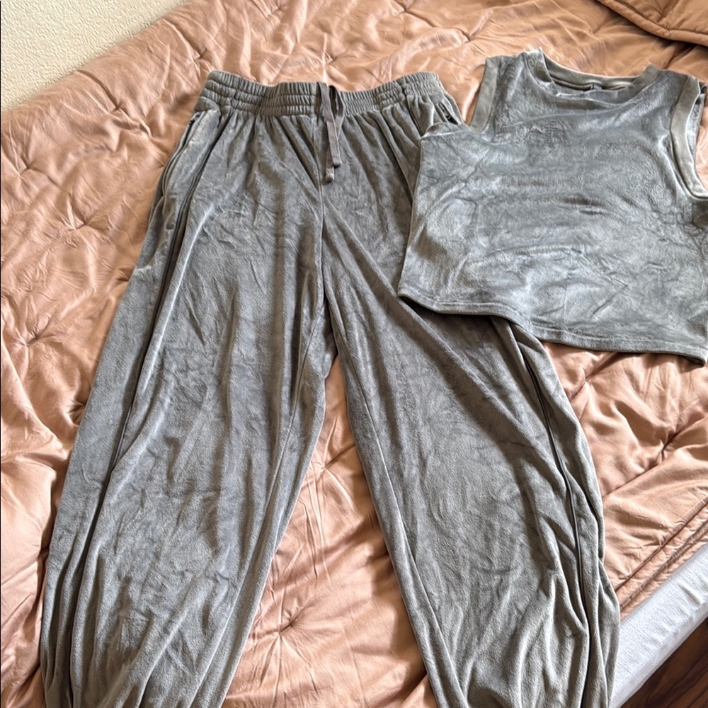 SKIMS Gray Jumpsuit Set